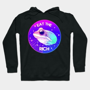 Purple Psychedelic Eat the Rich Frog Hoodie